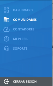Menú comunidades